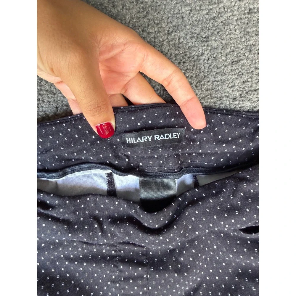Hilary Radley Navy Blue Polka Dot Pull On Bermuda Shorts Women Size 10